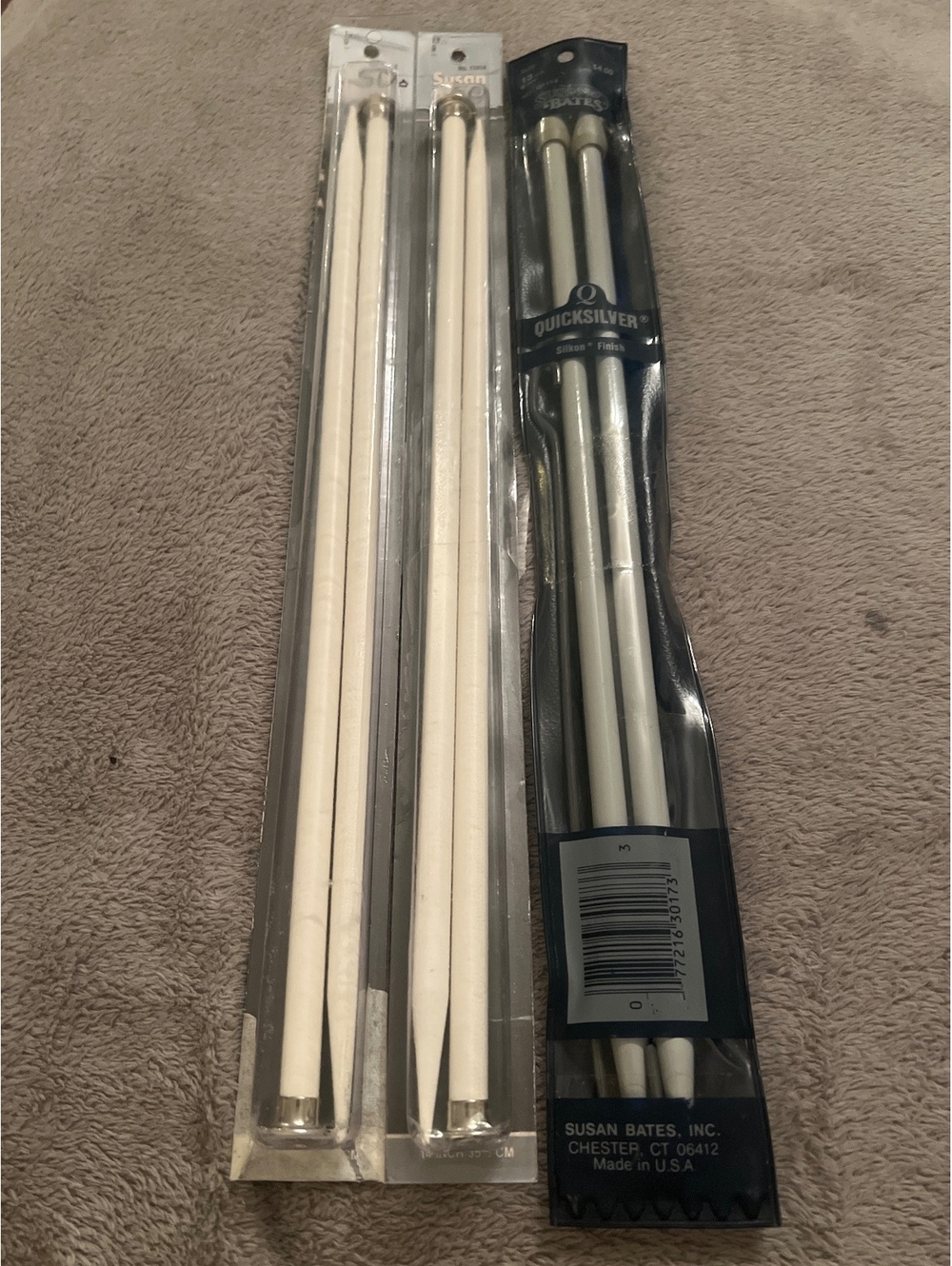 Susan Bates Knitting Needles Set Size 9 and 13 US with Quicksilver Silicon Needl